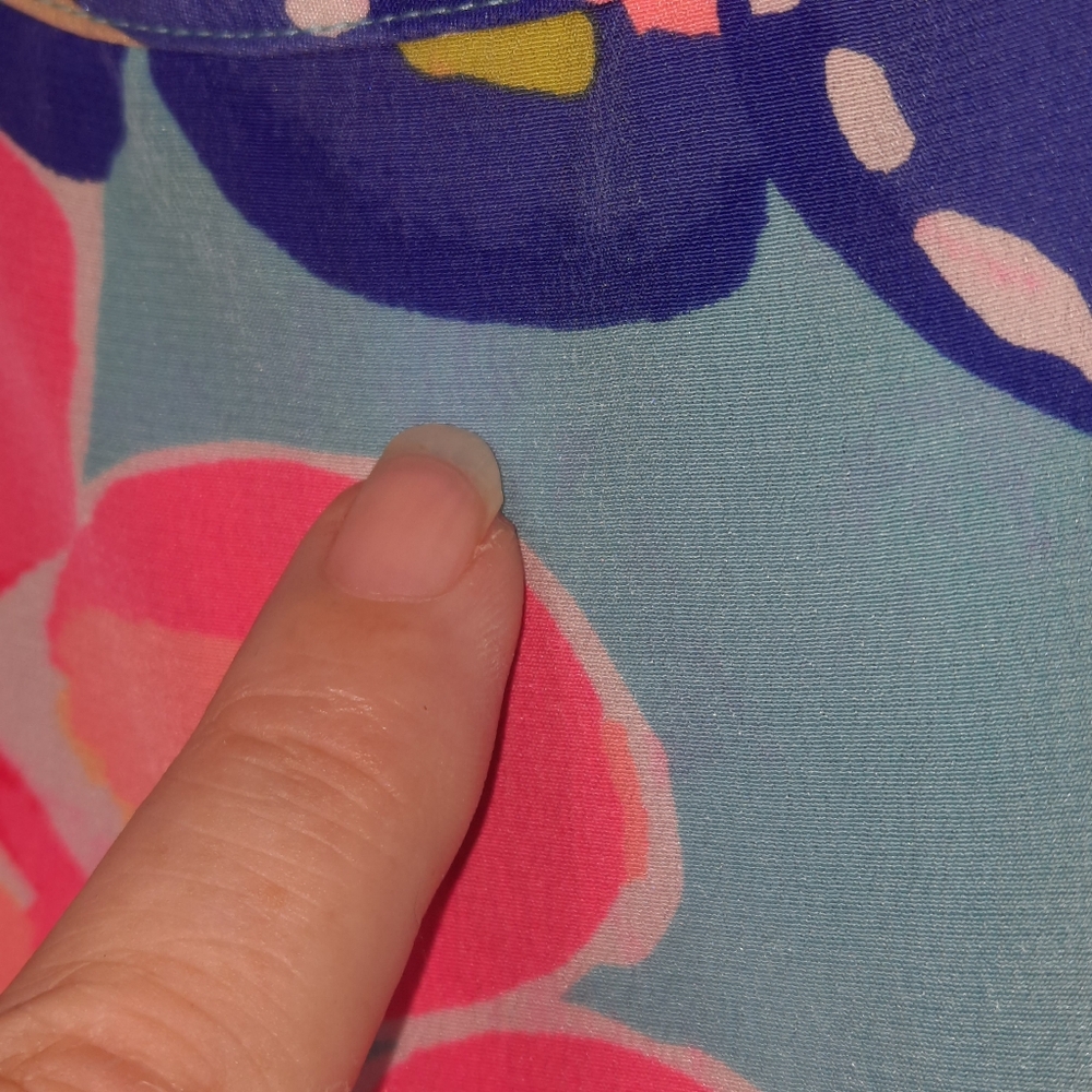 LILLY PULITZER Silk Cosmos Top Tank Resort Beach Summer Exotic Garden M 4 6 - Picture 7 of 8